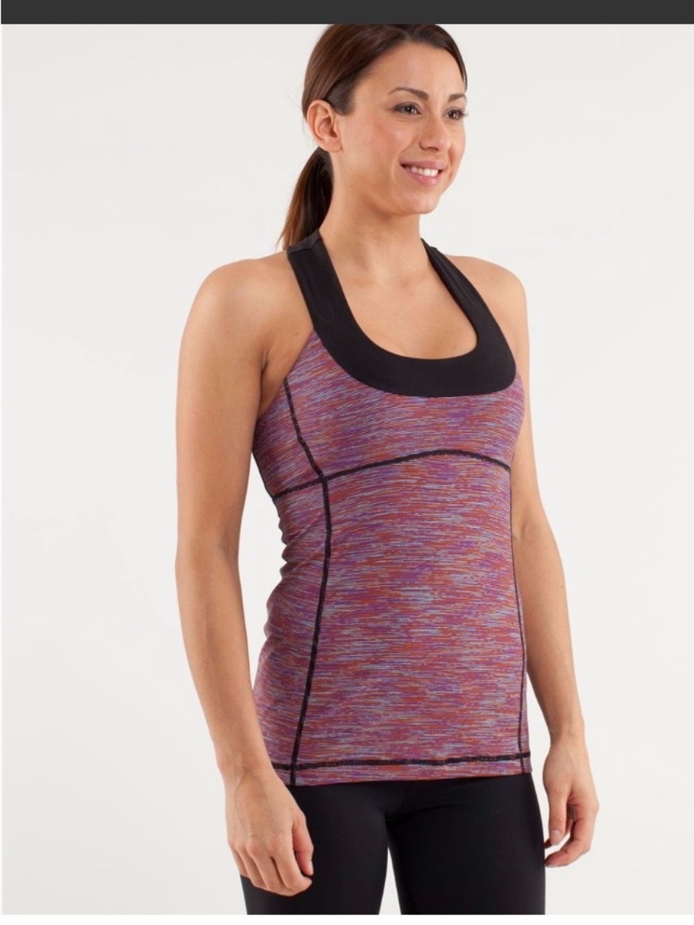 lululemon athletica Multicolor Space-Dyed Racerback Tank with Black Trim